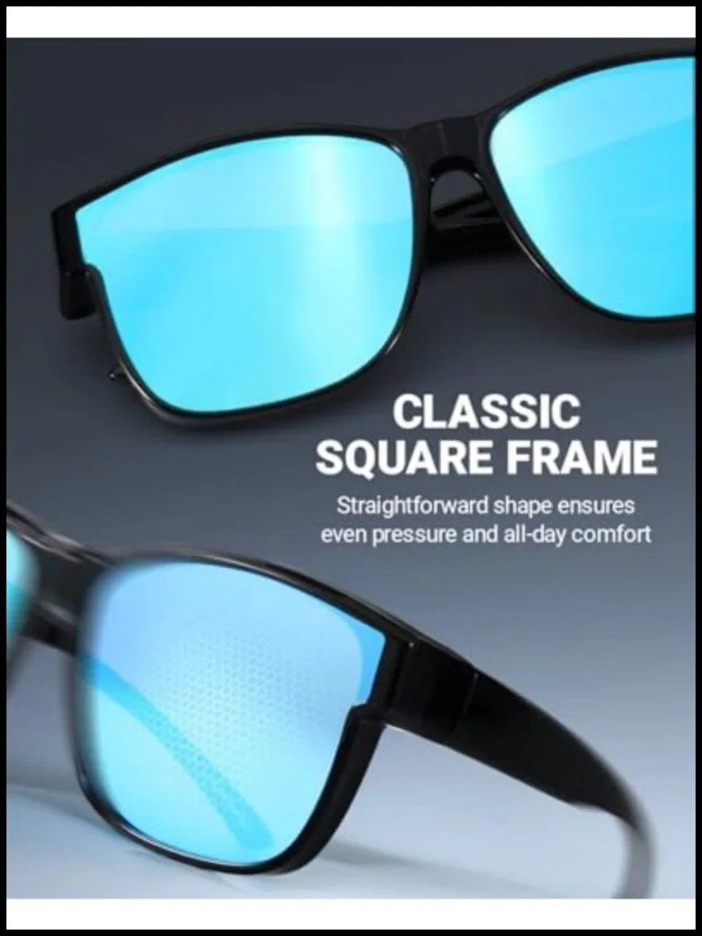 Large Square Fit Over Glasses Sunglasses UV400 Polarized TR90 Frame